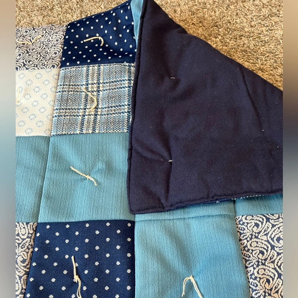 NEW Handmade quilt cozy vintage charm of polyester double knit textures blanket